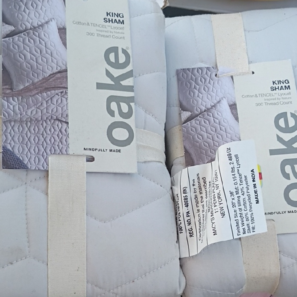 OAK Quilted King Sham in Light Gray